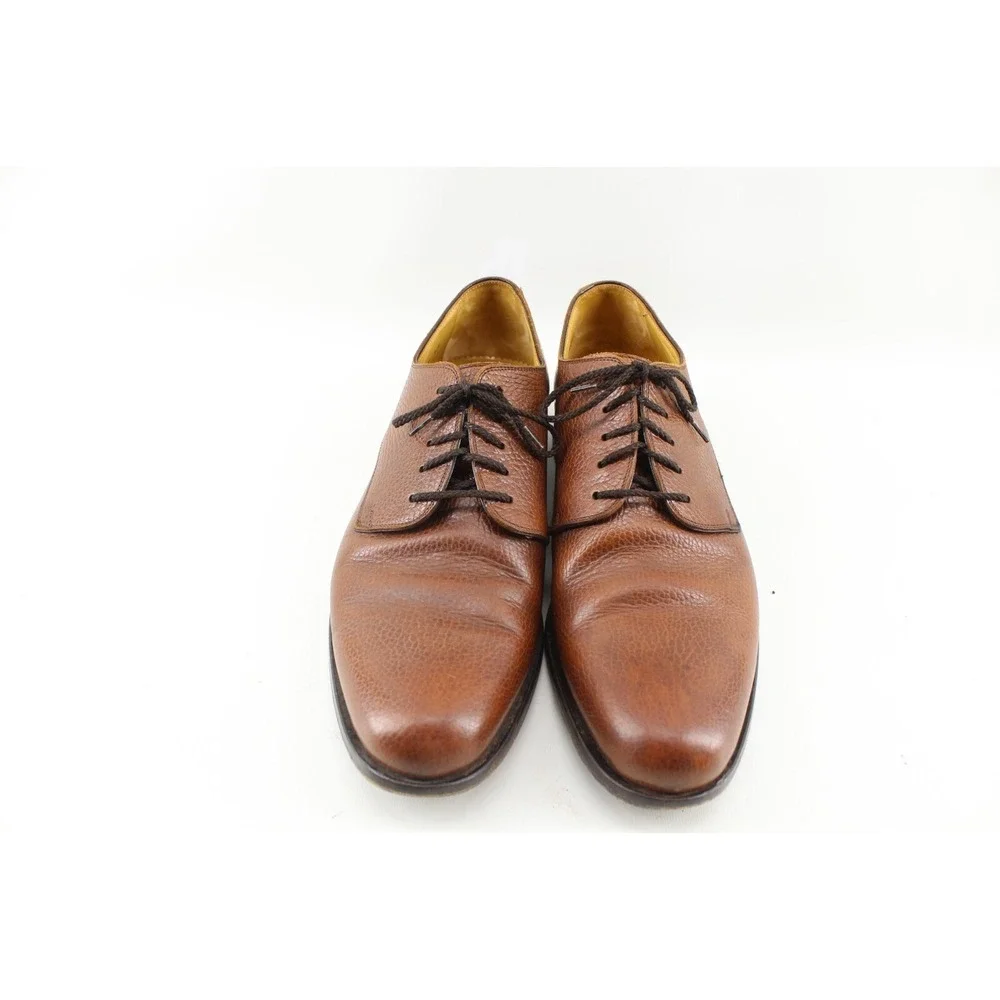 VTG Zenith by Divarese Brown‎ Pebbled Leather Oxford Dress Shoes Men Size 43